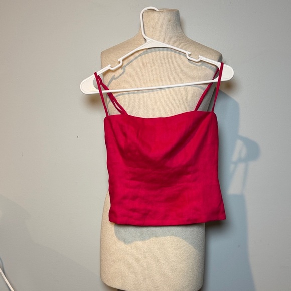 Reformation Tops - Reformation 100% linen Fuchsia Camisole Top